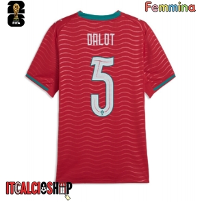 Portogallo Diogo Dalot #5 Prima Maglia Femmina Mondiali 2026 Manica Corta